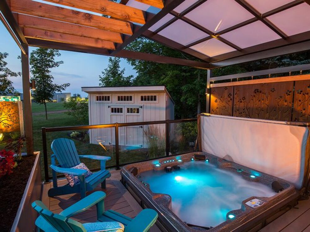Heavy Metal - Hot tub built in a deck