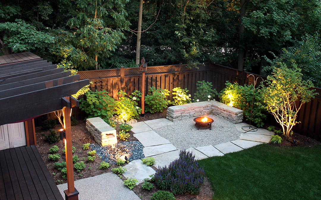 Petite & Peaceful - Outdoor living space with firepit